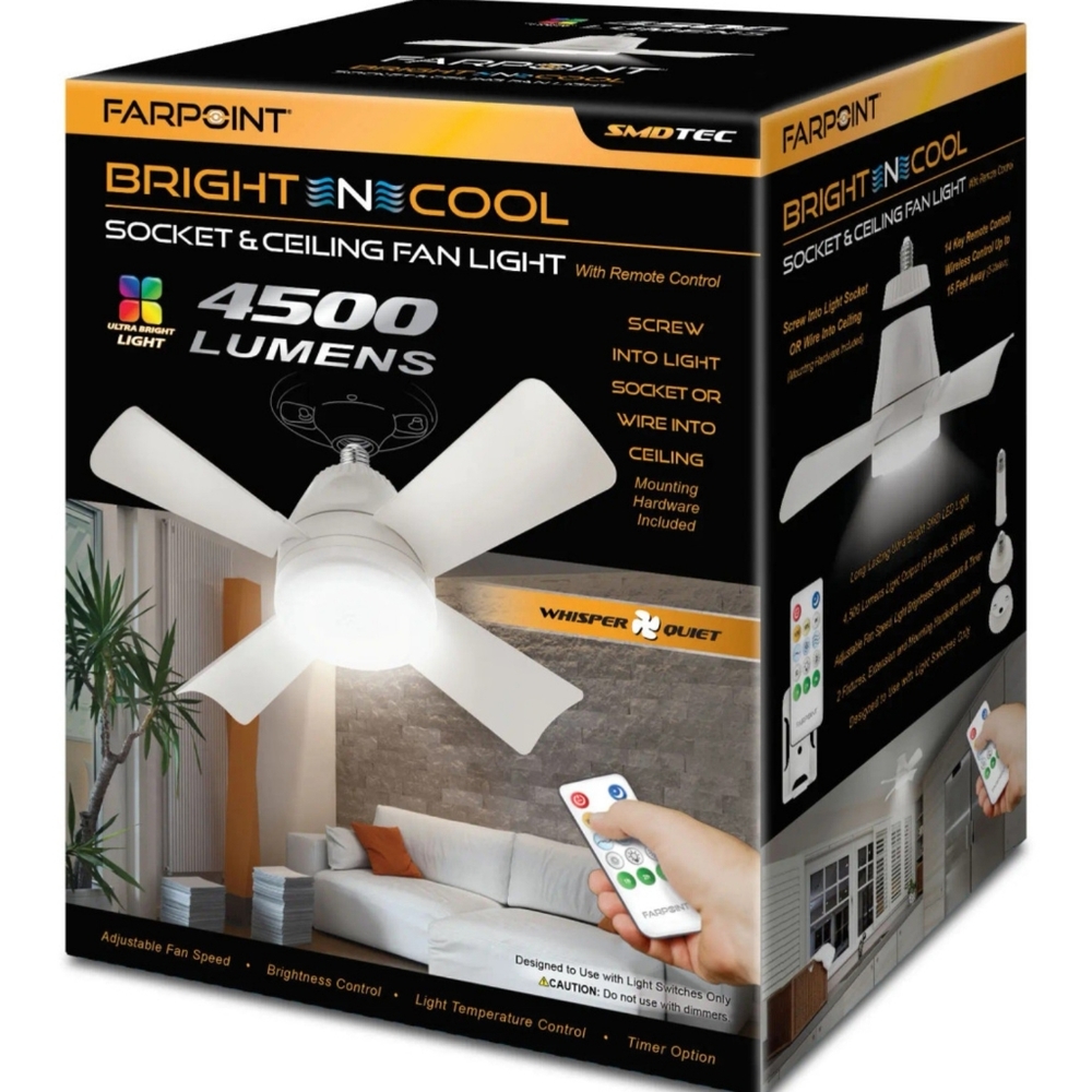 farpoint socket & ceiling fan light with remote control
